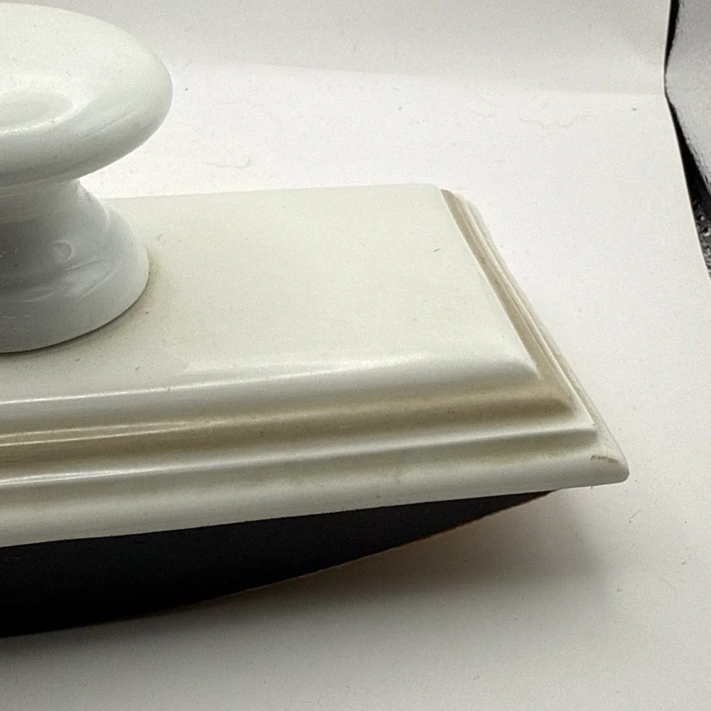 Vintage Porcelain Rocker Ink Blotter Desk Accessory